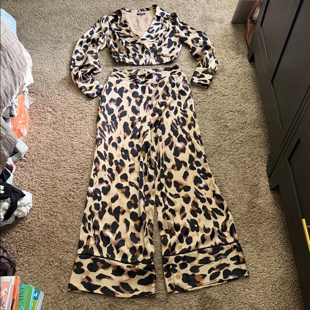 Fashion Nova | Silky Leopard Pant Set